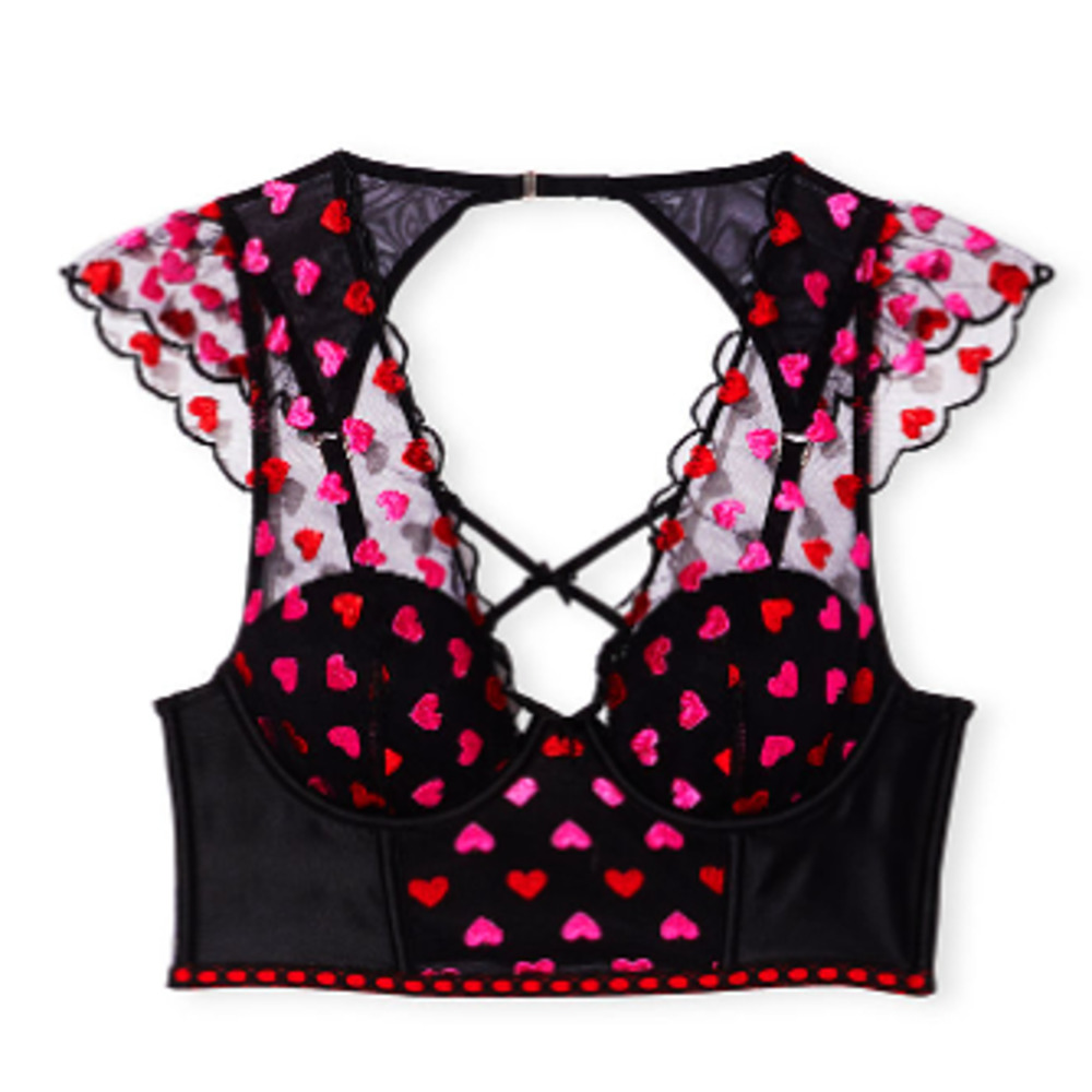 Victoria's Secret DREAM ANGELS Heart Print Corset Top NWT Valentine's Day